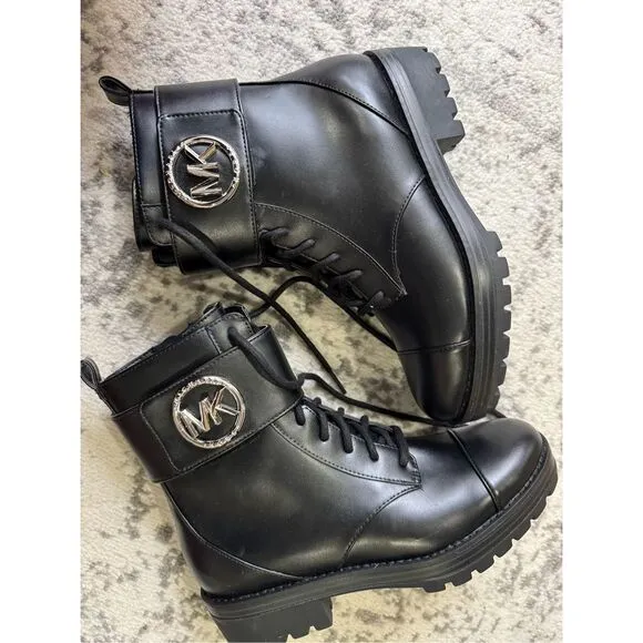 MICHAEL KORS New Tatum Leather Combat Boots