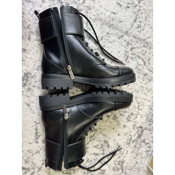 MICHAEL KORS New Tatum Leather Combat Boots