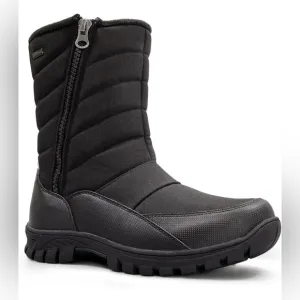 mysoft Mens Winter Snow Boots Waterproof Insulated Mid-Calf Hiking Boot Fur Line