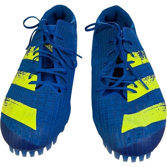 New Adidas Adizero Finesse Blue Yellow Track &amp; Field Spikes Shoes H68746