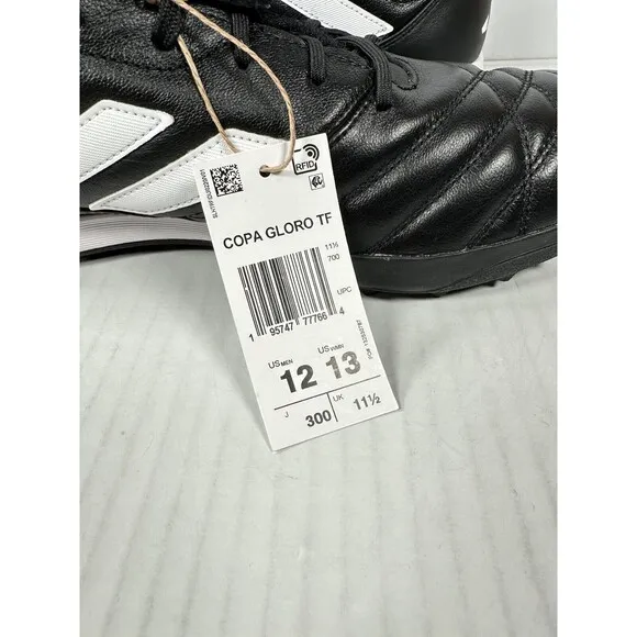 NEW Adidas Copa Gloro TF Turf Soccer Shoes Men's Size 12 Black White FZ6121