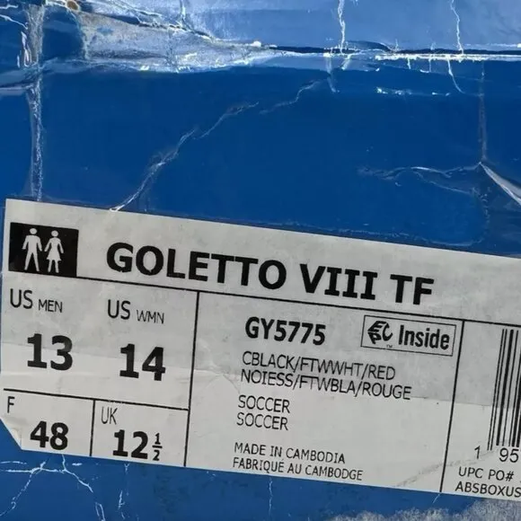 NEW adidas Goletto VIII Unisex Adult Turf Soccer Shoes Men's Size 13/Women's 14