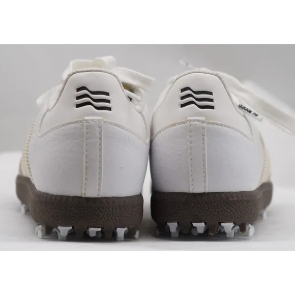New ADIDAS Samba Golf Rare Retro Spikes White Sneakers 3 Stripes YOUTH Size 1.5