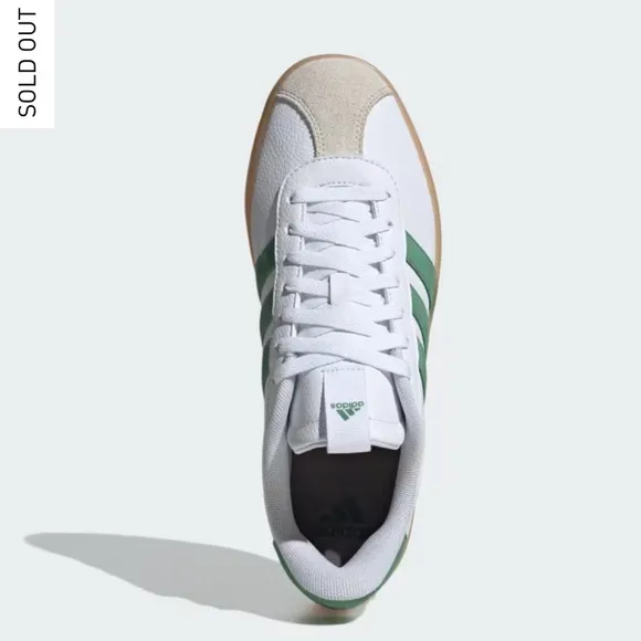 NEW Adidas VL COURT 3.0 SHOES in Cloud White/Green/Alumina, Size Men’s 10.5