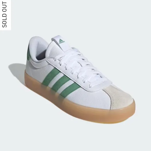 NEW Adidas VL COURT 3.0 SHOES in Cloud White/Green/Alumina, Size Men’s 10.5