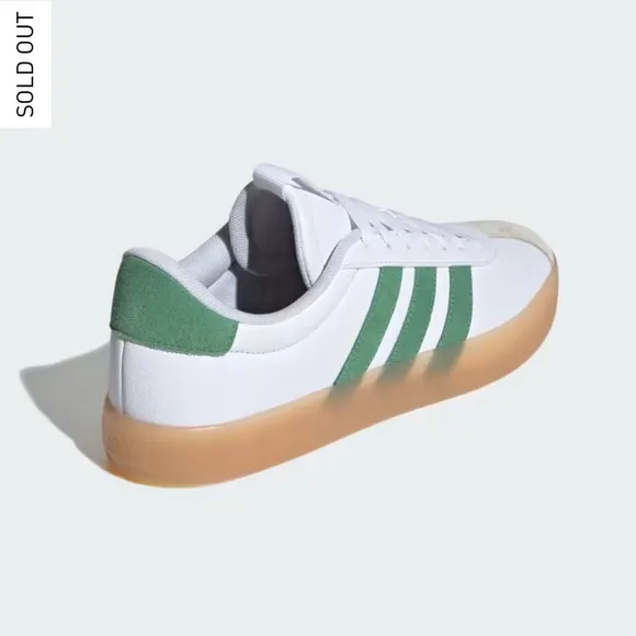 NEW Adidas VL COURT 3.0 SHOES in Cloud White/Green/Alumina, Size Men’s 10.5