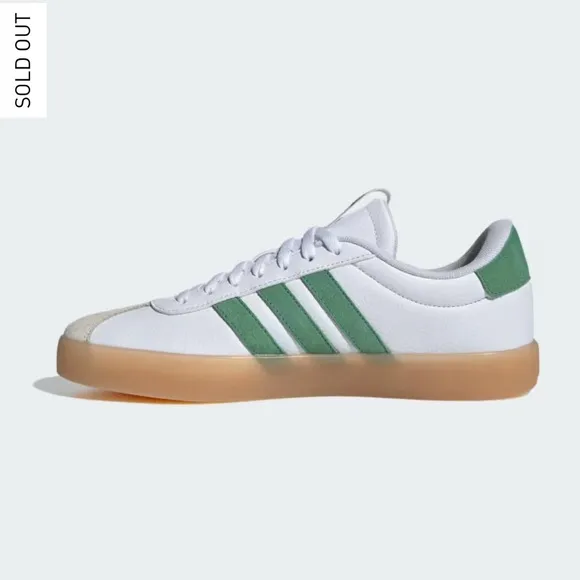 NEW Adidas VL COURT 3.0 SHOES in Cloud White/Green/Alumina, Size Men’s 10.5