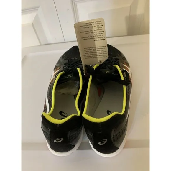 New Asics G604Y Gunlap Black White Track And Field Shoes Men's US‎ 10