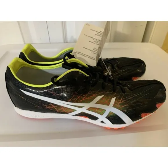 New Asics G604Y Gunlap Black White Track And Field Shoes Men's US‎ 10