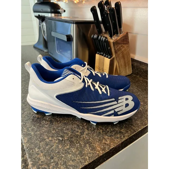 New Balance 4040V6 Mens Low Metal Baseball Cleats Team Royal Blue/White