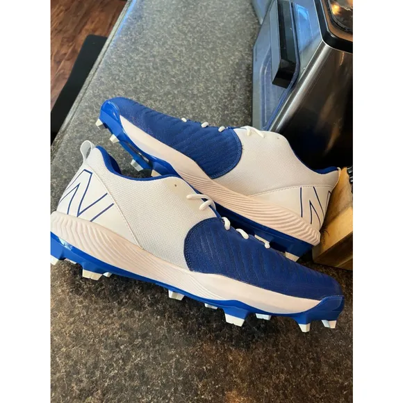 New Balance 4040V6 Mens Low Metal Baseball Cleats Team Royal Blue/White