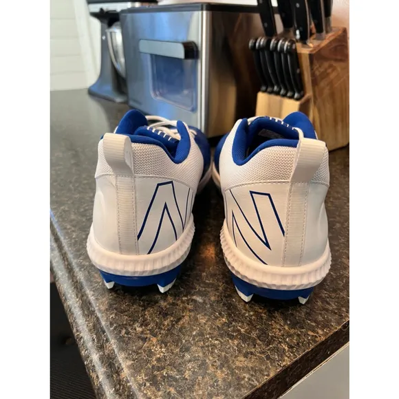 New Balance 4040V6 Mens Low Metal Baseball Cleats Team Royal Blue/White