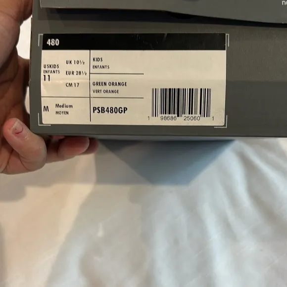 New Balance 480 Kids Green and Orange sneakers