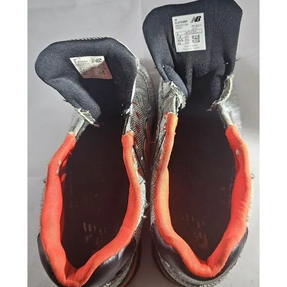 New Balance 574 Toddler Sneakers Black/Grey/Orange Size 2 With Flaw