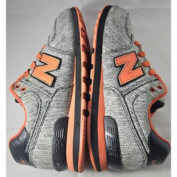 New Balance 574 Toddler Sneakers Black/Grey/Orange Size 2 With Flaw