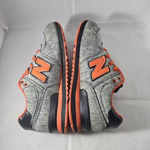 New Balance 574 Toddler Sneakers Black/Grey/Orange Size 2 With Flaw