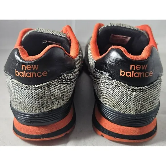 New Balance 574 Toddler Sneakers Black/Grey/Orange Size 2 With Flaw