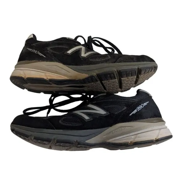 New Balance 990v3 Mens Black Running Shoes Size 9.5