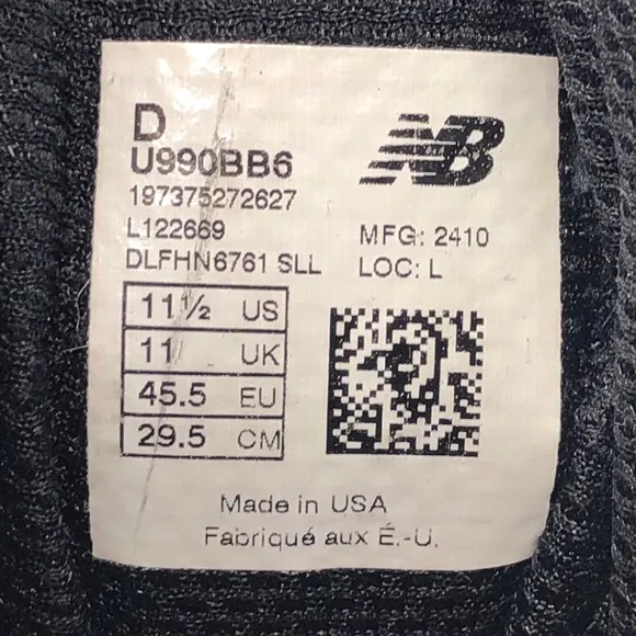 New Balance 990v6 Running Shoes 11.5 D