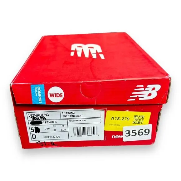 New Balance DynaSoft Nergize V3 WXNRGAB3 Youth Black Running Shoes Size 5