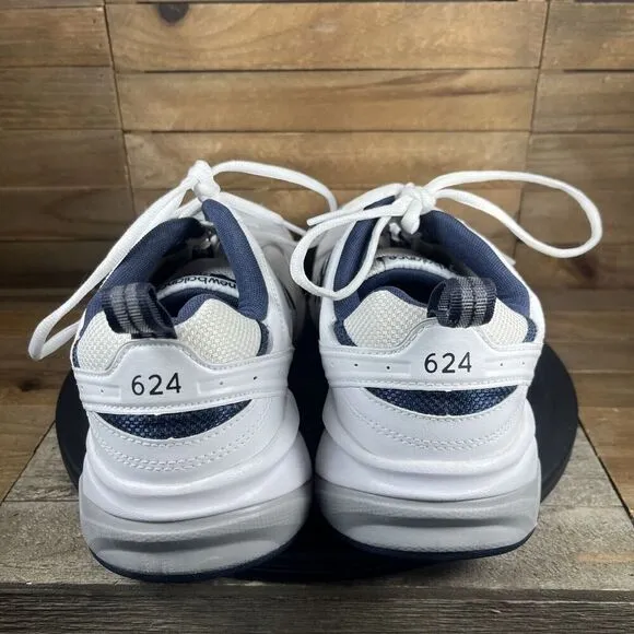 New Balance 624 Mens Sz 11.5 2E White Navy Cross Training Lace Up Shoes MX624WN2