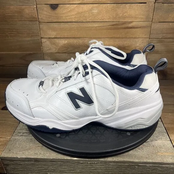 New Balance 624 Mens Sz 11.5 2E White Navy Cross Training Lace Up Shoes MX624WN2