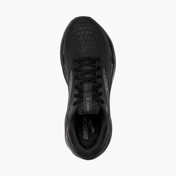 NEW BROOKS men's ghost 16 shoes in black/black/ebony