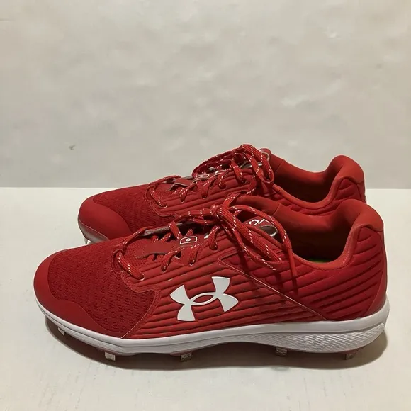 new men's 13 Under Armour UA Yard Turf Baseball Shoes - 3024179-600 Red RARE