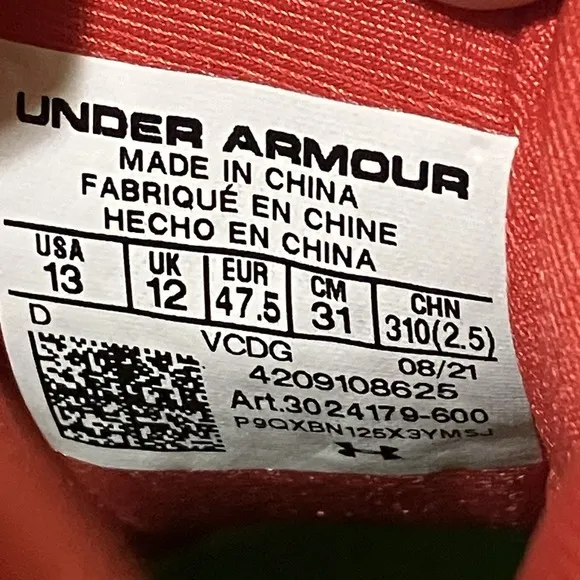 new men's 13 Under Armour UA Yard Turf Baseball Shoes - 3024179-600 Red RARE