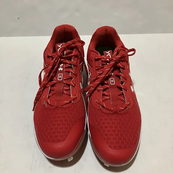 new men's 13 Under Armour UA Yard Turf Baseball Shoes - 3024179-600 Red RARE