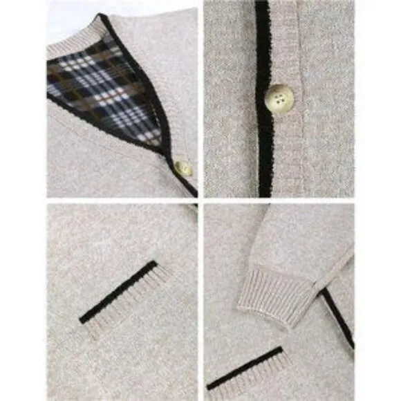 New Men's Cardigans Slim Fit Beige​