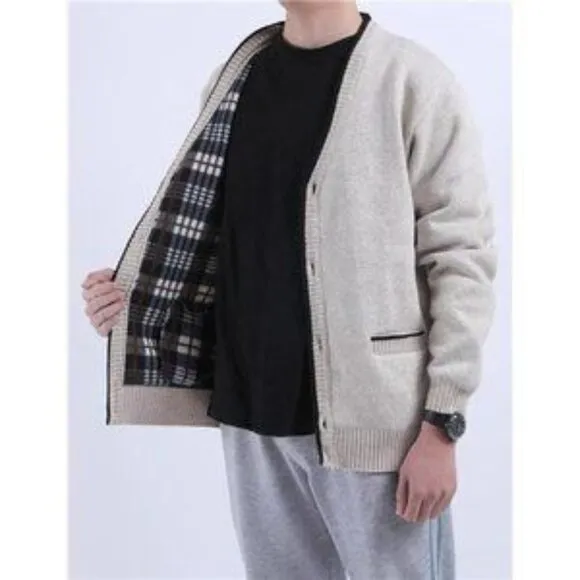 New Men's Cardigans Slim Fit Beige​