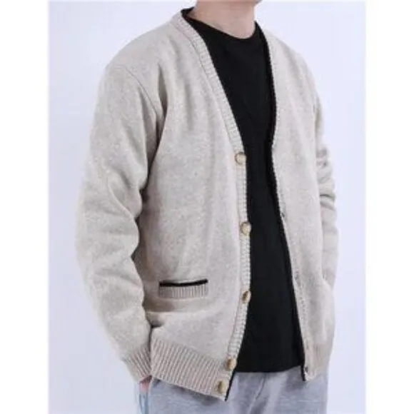 New Men's Cardigans Slim Fit Beige​