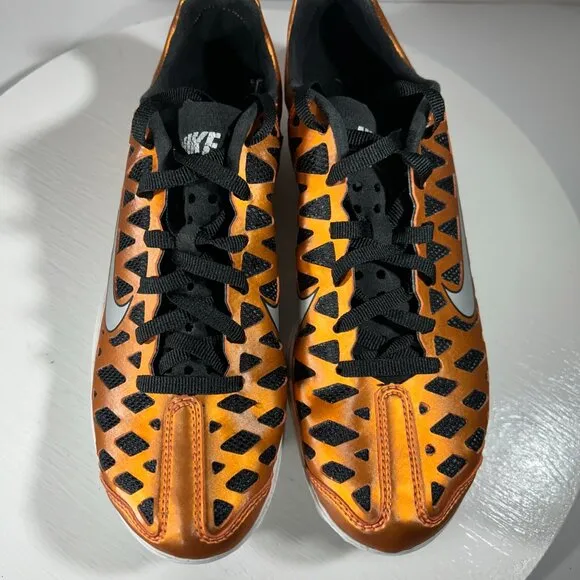 NEW Nike Zoom Maxcat 3 Volt Boys Size 4 Track Field Spikes Shoes Orange Cleats
