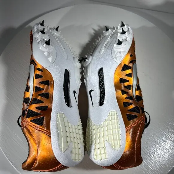 NEW Nike Zoom Maxcat 3 Volt Boys Size 4 Track Field Spikes Shoes Orange Cleats