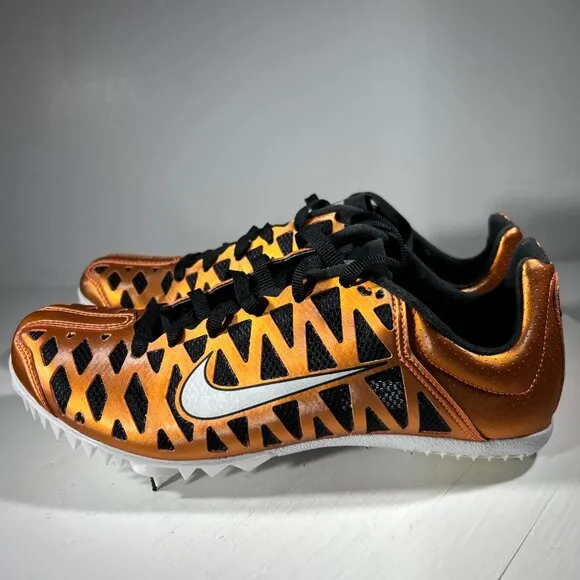 NEW Nike Zoom Maxcat 3 Volt Boys Size 4 Track Field Spikes Shoes Orange Cleats