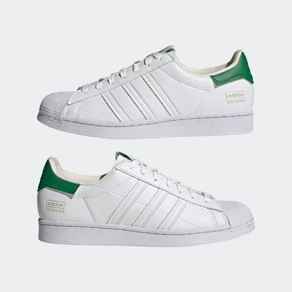 NEW Size 8 Mens Adidas Superstar Primegreen White Lace-Up Vegan Shoes FY5480