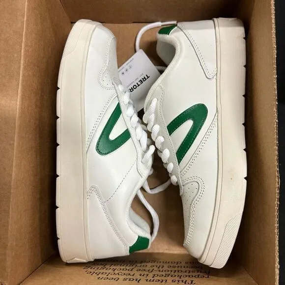 New Tretorn Stadium 2.0 White Green Leather Court Shoes Sneakers 8.5