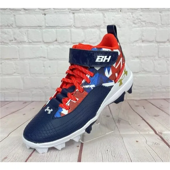 New Under Armour Harper 7 Mid USA Baseball Shoes Youth Size 3.5Y (3025599-400)