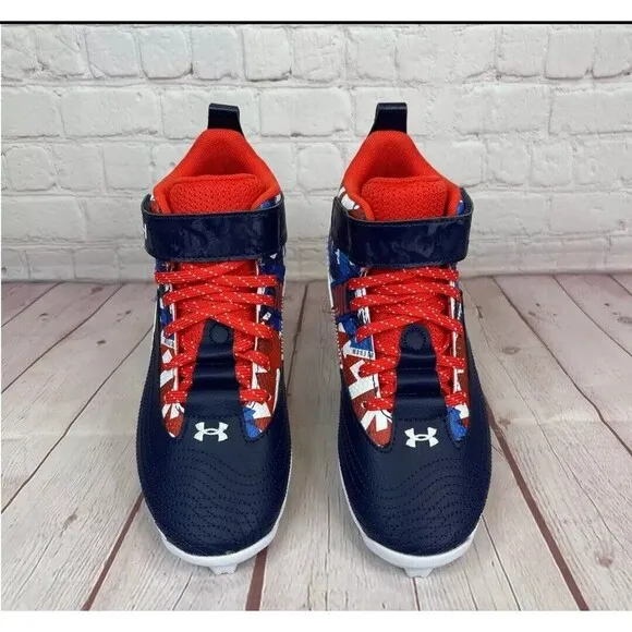 New Under Armour Harper 7 Mid USA Baseball Shoes Youth Size 3.5Y (3025599-400)