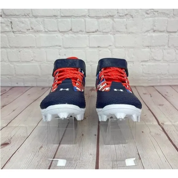 New Under Armour Harper 7 Mid USA Baseball Shoes Youth Size 3.5Y (3025599-400)