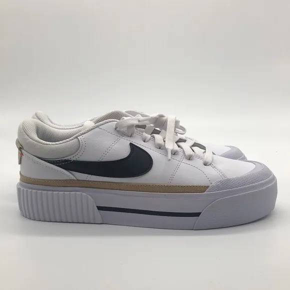 New Women’s Nike Court Legacy Lift Low White DM7590-100 NWOB