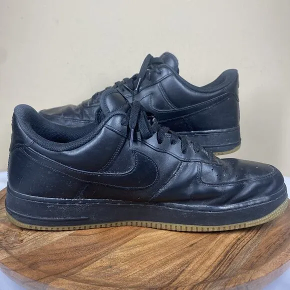 Nike Air Force 1 07 Low Triple Black Gum Mens Size 14 Shoes