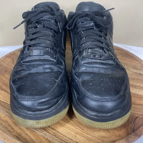 Nike Air Force 1 07 Low Triple Black Gum Mens Size 14 Shoes