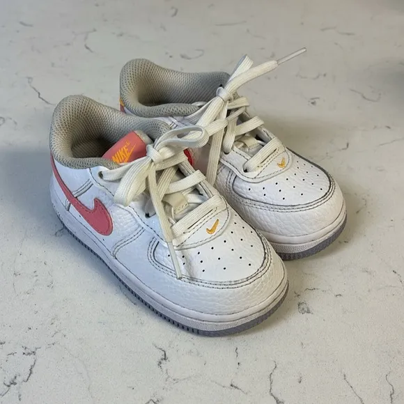 Nike Air Force 1 AF1 Low White / Pink Toddler Shoes Size 8C F13486-100