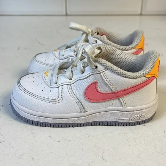 Nike Air Force 1 AF1 Low White / Pink Toddler Shoes Size 8C F13486-100