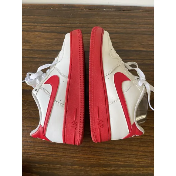 Nike Air Force 1 GS Low Top University Red White CV7663-102 Shoe Sz 6Y/Wm 7.5-8