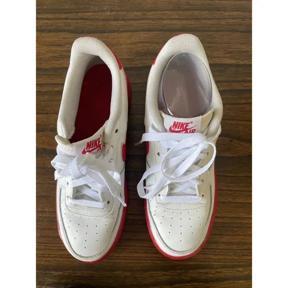 Nike Air Force 1 GS Low Top University Red White CV7663-102 Shoe Sz 6Y/Wm 7.5-8