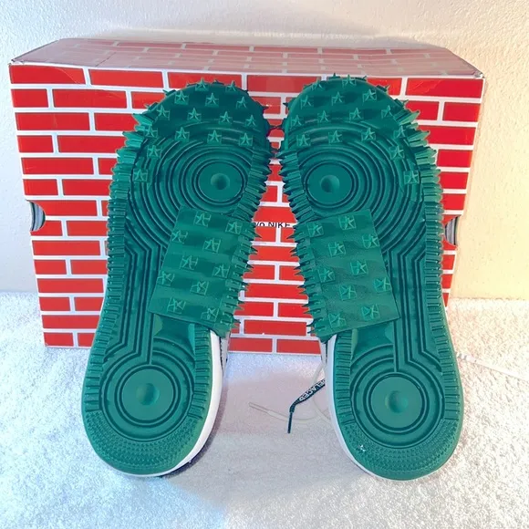 Nike Air Force 1 Mid Sp Leather Off White Pine Green Men's Size 14