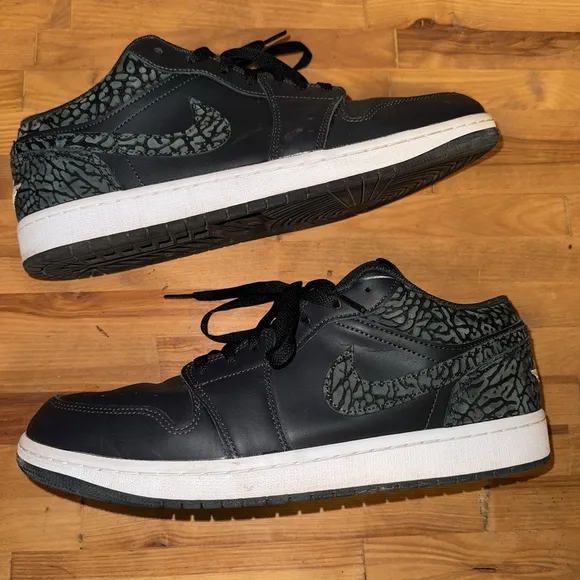 Nike Air Jordan 1 Low SE Shoes 'Black Elephant' FB9907-001 Men's Size 13